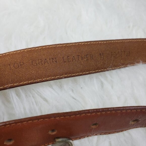 Vintage Brown Leather Belt with Ornate Silver Buckle main image 6